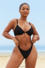 New Yorkse bikinitop met textuur vrouwen zwart Lounge badkleding 008ZJ982 - Image 4