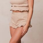 pyjamabroek met ruches vrouwen nerts Lounge kleding 008ZJ921 - Image 5
