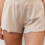 pyjamabroek met ruches vrouwen nerts Lounge kleding 008ZJ925