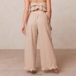 pyjamabroek met ruches vrouwen nerts Lounge kleding 008ZJ936 - Image 2