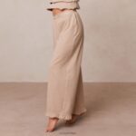 pyjamabroek met ruches vrouwen nerts Lounge kleding 008ZJ936 - Image 4