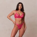 royal balconnet bh & string set vrouwen felroze Lounge ondergoed 008ZJ56