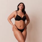 sculpt push-up T-shirt bh en g-string/slip set vrouwen zwart Lounge ondergoed 008ZJ115