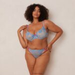 Set met bloemengeborduurde balconnetbeha en string/slip vrouwen blauw Lounge ondergoed 008ZJ94 - Image 21