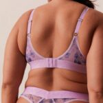 Set van balconnetbeha en string met bloemenmesh vrouwen lila Lounge ondergoed 008ZJ120 - Image 6