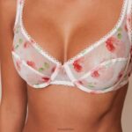 Set van balconnetbeha en string met bloemenmesh vrouwen wit Lounge ondergoed 008ZJ27 - Image 10