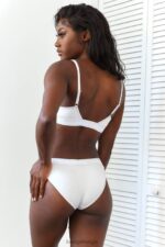 Set van bamboe triangelbeha en string/slip vrouwen allemaal crème Lounge ondergoed 008ZJ196 - Image 4