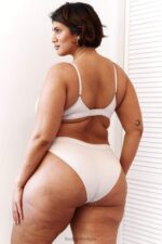 Set van bamboe triangelbeha en string/slip vrouwen allemaal crème Lounge ondergoed 008ZJ196 - Image 6