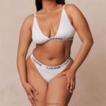 Set van bamboe triangelbeha en string/slip vrouwen helemaal wit Lounge ondergoed 008ZJ174 - Image 11