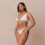 Set van bamboe triangelbeha en string/slip vrouwen helemaal wit Lounge ondergoed 008ZJ174 - Image 13