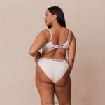 Set van bamboe triangelbeha en string/slip vrouwen helemaal wit Lounge ondergoed 008ZJ174 - Image 4