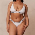 Set van bamboe triangelbeha en string/slip vrouwen helemaal wit Lounge ondergoed 008ZJ174 - Image 5