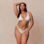 Set van bamboe triangelbeha en string/slip vrouwen helemaal wit Lounge ondergoed 008ZJ174 - Image 9