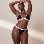 Set van bamboe triangelbeha en string/slip vrouwen zwart Lounge ondergoed 008ZJ195 - Image 4
