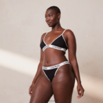 Set van bamboe triangelbeha en string/slip vrouwen zwart Lounge ondergoed 008ZJ195 - Image 8
