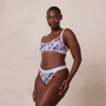 Set van bh en string met bloemenmesh vrouwen blauw Lounge ondergoed 008ZJ85 - Image 2