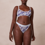 Set van bh en string met bloemenmesh vrouwen blauw Lounge ondergoed 008ZJ85 - Image 6
