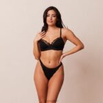 Set van geribbelde balconette-bh en string/slip vrouwen zwart Lounge ondergoed 008ZJ73 - Image 19