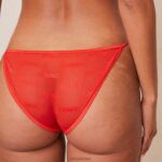 Set van opvallende mesh-bh en string/slip vrouwen rood Lounge ondergoed 008ZJ48 - Image 18