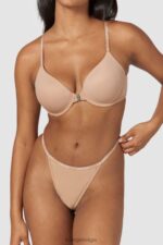 Set van T-shirt-bh en string/slip met gladde sluiting aan de voorkant vrouwen Honing Lounge ondergoed 008ZJ148 - Image 14
