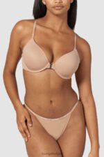 Set van T-shirt-bh en string/slip met gladde sluiting aan de voorkant vrouwen Honing Lounge ondergoed 008ZJ148 - Image 8