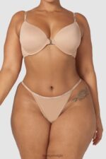 Set van T-shirt-bh en string/slip met gladde sluiting aan de voorkant vrouwen Honing Lounge ondergoed 008ZJ148 - Image 10
