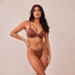 Set van T-shirt-bh en string/slip met gladde sluiting aan de voorkant vrouwen kastanje Lounge ondergoed 008ZJ157 - Image 9