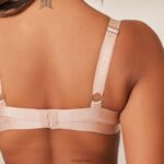 Set van T-shirtbeha en string/slip van gladde mesh vrouwen taupe Lounge ondergoed 008ZJ127 - Image 8