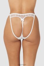slinky slipje met open achterkant vrouwen wit Lounge ondergoed 008ZJ255 - Image 2