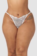 slinky slipje met open achterkant vrouwen wit Lounge ondergoed 008ZJ255 - Image 4