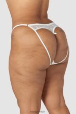 slinky slipje met open achterkant vrouwen wit Lounge ondergoed 008ZJ255 - Image 5