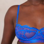 tweekleurige balconnet bh en stringset met bloesem vrouwen blauw Lounge ondergoed 008ZJ51 - Image 7