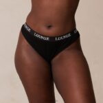 ultracomfortabele geribbelde string vrouwen zwart Lounge ondergoed 008ZJ730