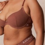 Ultracomfortabele geribbelde T-shirt-bh en stringset vrouwen mokka Lounge ondergoed 008ZJ40 - Image 12