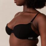 Ultracomfortabele geribbelde T-shirt-bh en stringset vrouwen zwart Lounge ondergoed 008ZJ64 - Image 8