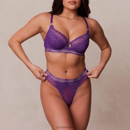 Vogue balconette bh & string/slip set vrouwen paars Lounge ondergoed 008ZJ75