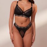 Vogue balconette bh & string/slip set vrouwen zwart Lounge ondergoed 008ZJ69 - Image 13