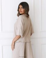 zacht wafelpyjamatopje vrouwen nerts Lounge kleding 008ZJ918 - Image 3