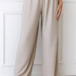 zachte pyjamabroek met wafelpatroon vrouwen nerts Lounge kleding 008ZJ962