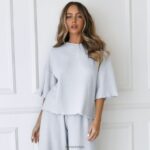 zachte pyjamabroek met wafelpatroon vrouwen vorst Lounge kleding 008ZJ965 - Image 5