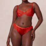 zijden balconette bh & string/slip set vrouwen rood Lounge ondergoed 008ZJ54 - Image 11