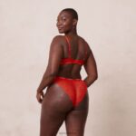 zijden balconette bh & string/slip set vrouwen rood Lounge ondergoed 008ZJ54 - Image 12