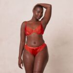 zijden balconette bh & string/slip set vrouwen rood Lounge ondergoed 008ZJ54 - Image 14
