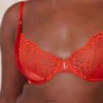 zijden balconette bh & string/slip set vrouwen rood Lounge ondergoed 008ZJ54 - Image 15