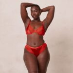 zijden balconette bh & string/slip set vrouwen rood Lounge ondergoed 008ZJ54 - Image 21