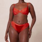 zijden balconette bh & string/slip set vrouwen rood Lounge ondergoed 008ZJ54 - Image 23