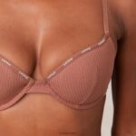 Zo zachte, geribbelde T-shirt-bh en stringset vrouwen mokka Lounge ondergoed 008ZJ10 - Image 6